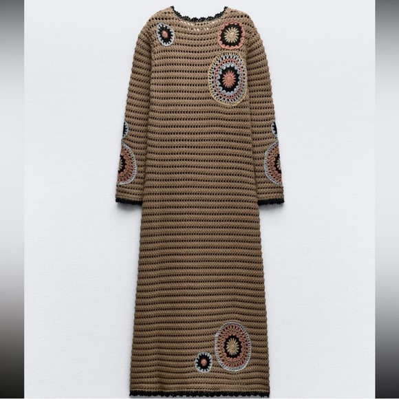 Size Small | Zara | Long Crochet Knit Dress - Picture 6 of 14